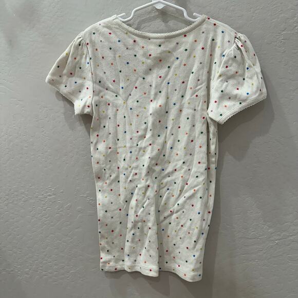 Mini Boden Rainbow Star Short Sleeve Pointelle Shirt - Picture 5 of 6